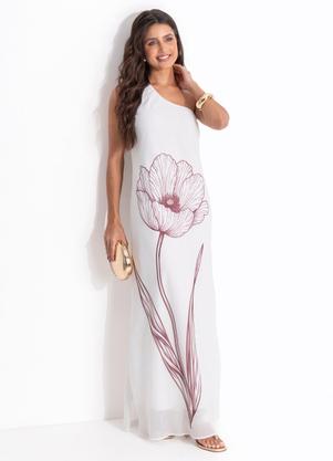 Vestido Off White em Chiffon