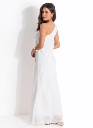 Quintess - Vestido Off White em Chiffon - QUINTESS