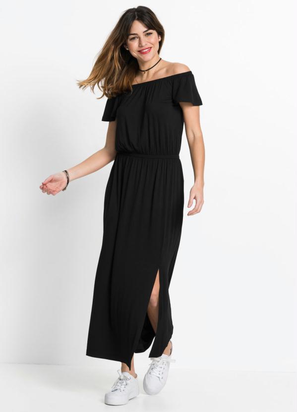 bonprix - Vestido Ombro a Ombro Preto