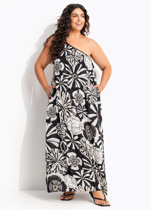 Farm - Vestido Ombro Só Flora Preto 7