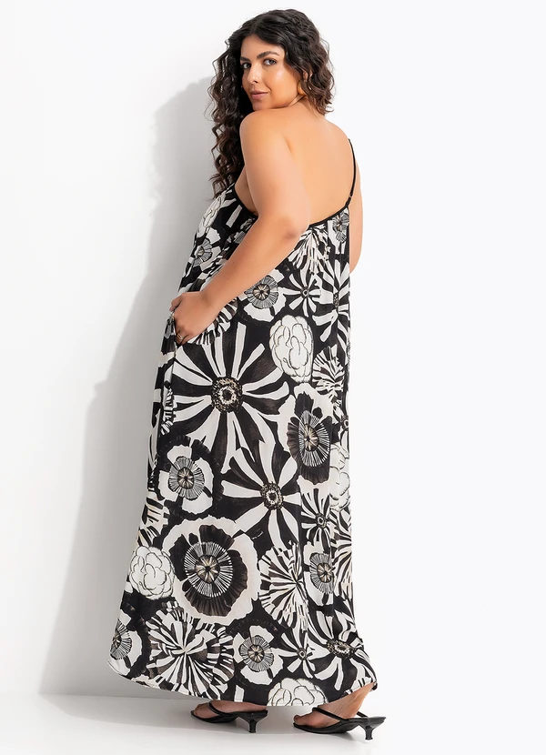 Farm - Vestido Ombro Só Flora Preto 8