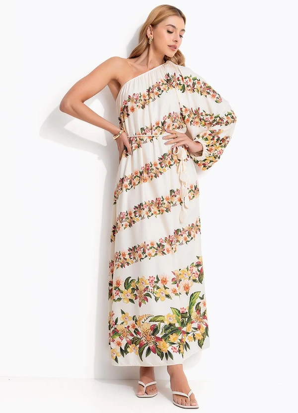 Farm - Vestido Ombro Só Floral Mali Bege 3