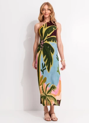 Farm - Vestido Ombro Só Jardim Burburinho Verde - FARM