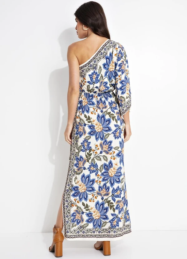 Farm - Vestido Ombro Só Jardim Chintz Lenço Bege 2