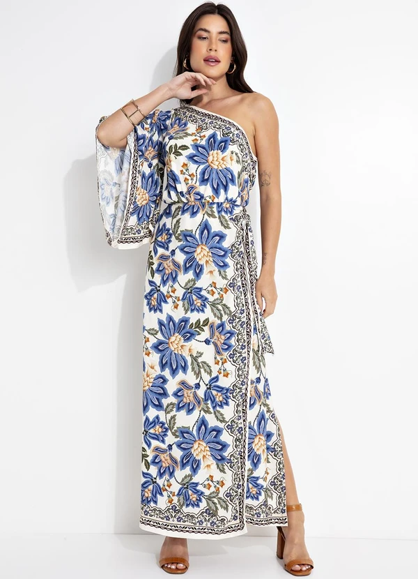 Farm - Vestido Ombro Só Jardim Chintz Lenço Bege 3