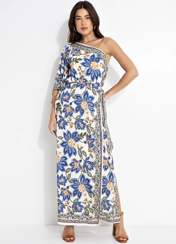 Farm - Vestido Ombro Só Jardim Chintz Lenço Bege 4