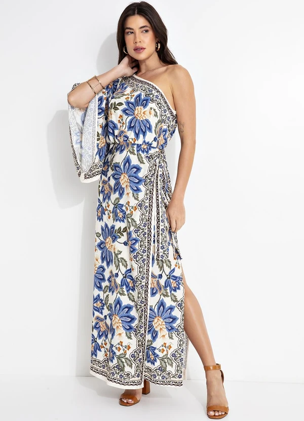 Farm - Vestido Ombro Só Jardim Chintz Lenço Bege 6