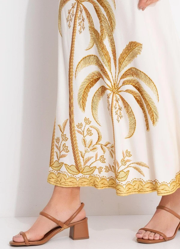 Farm - Vestido Ombro Só Paisagem Tropical Bege 8