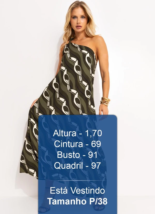 Farm - Vestido Ombro Só Tucano Gráfico em Viscose Verde 5