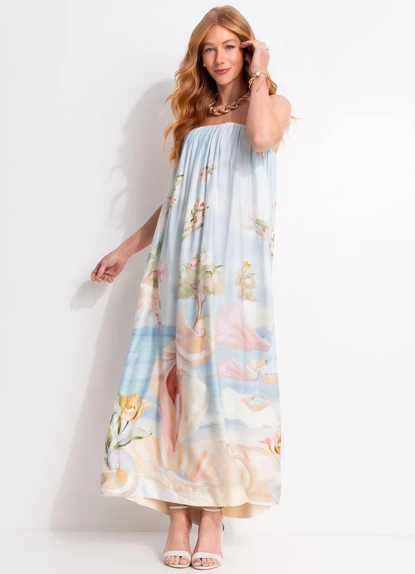 Farm - Vestido Ombros de Fora Venus Azul