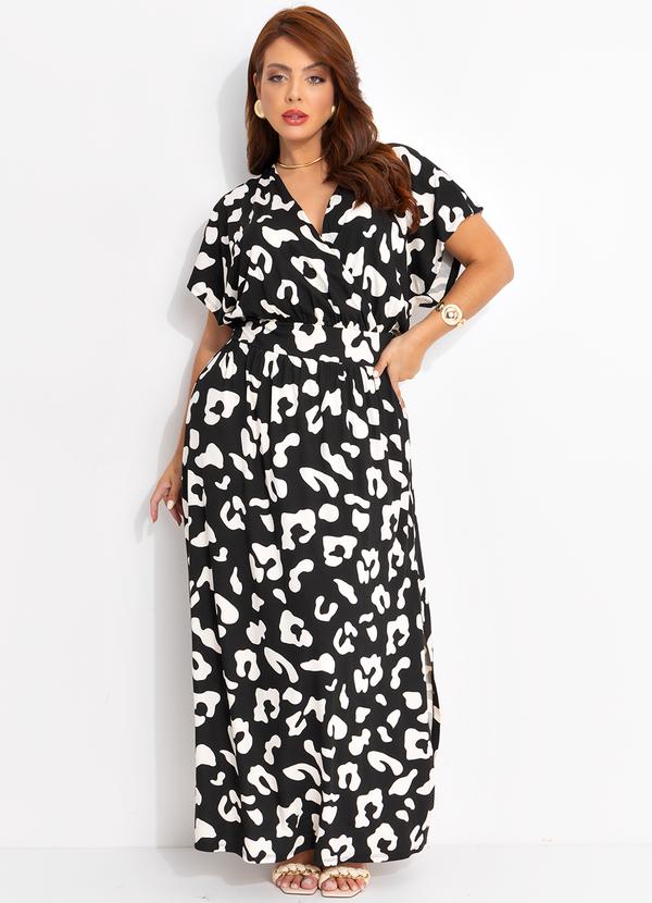 Quintess - Vestido Onça Abstrata em Malha de Viscose 4