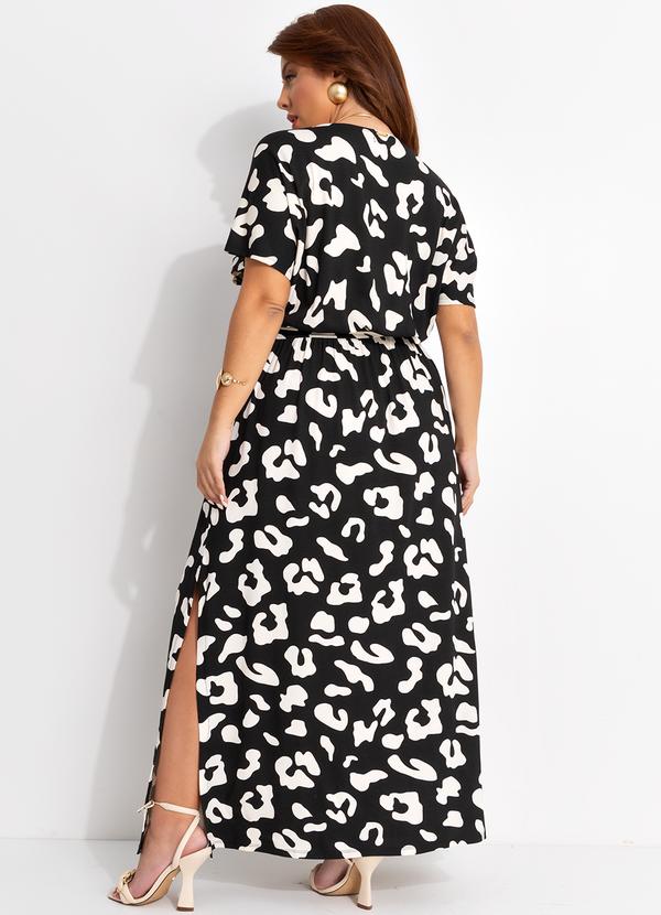 Quintess - Vestido Onça Abstrata em Malha de Viscose 3