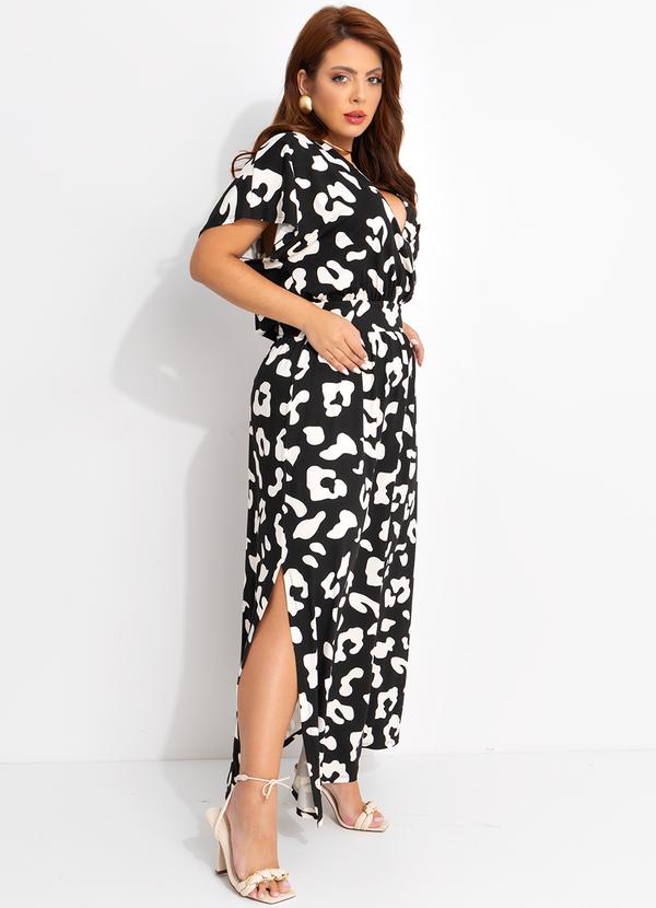 Quintess - Vestido Onça Abstrata em Malha de Viscose 2