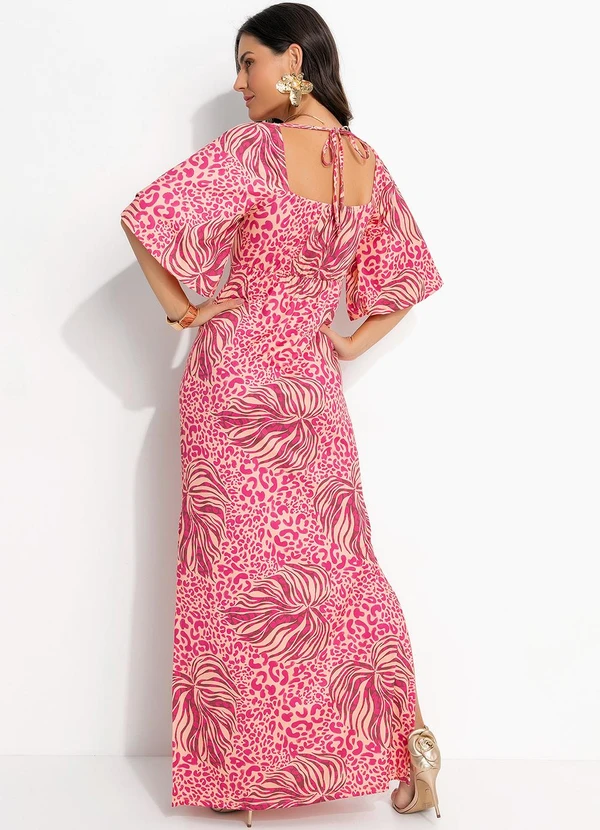 Quintess - Vestido Onça e Folhas em Malha Fria 4