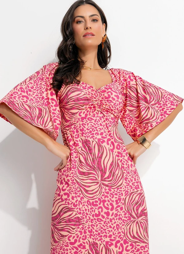 Quintess - Vestido Onça e Folhas em Malha Fria 6