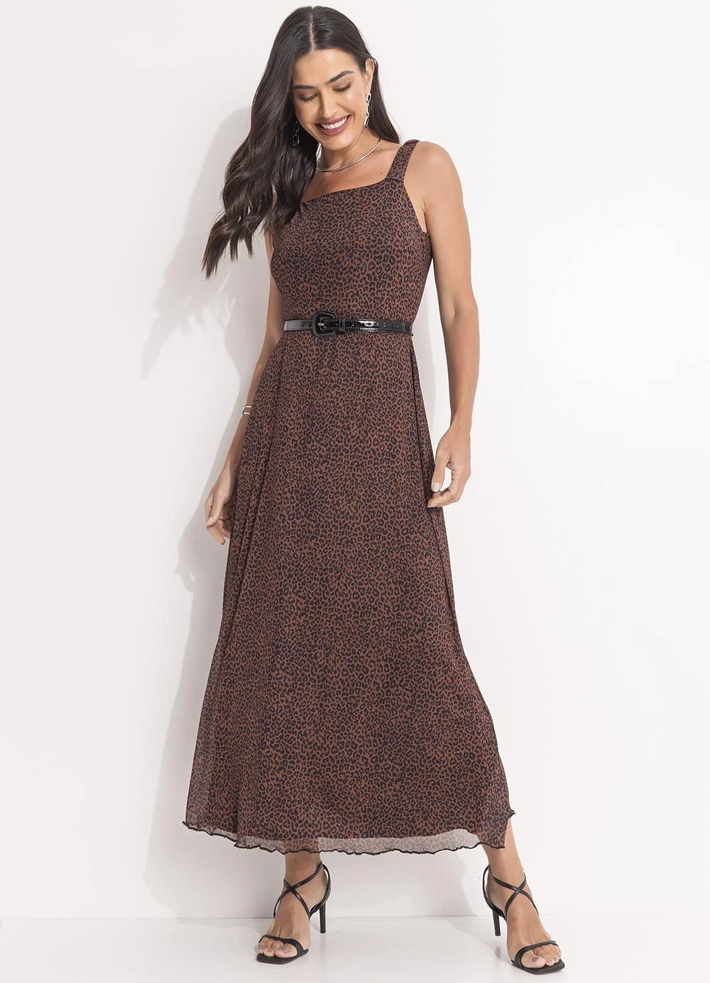 Vestido onça em tule