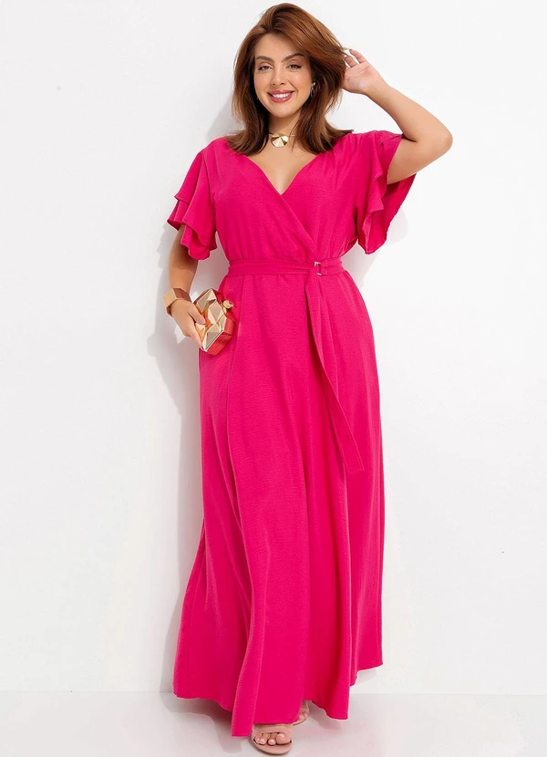 Quintess - Vestido Pink em Crepe Plano 3