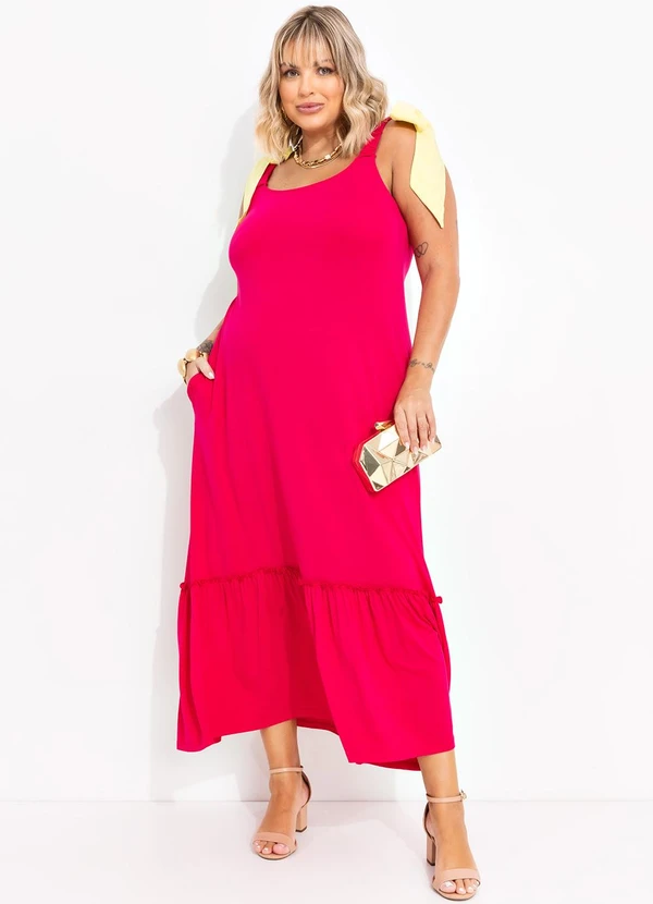 Quintess - Vestido Pink em Malha de Viscose 7
