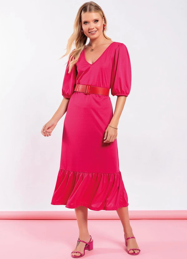 Moda Pop - Vestido Pink em Malha 3