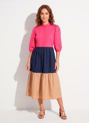 Vestido Pink em Tricoline