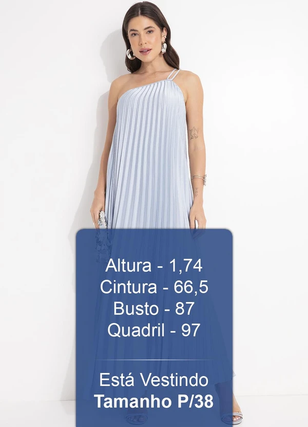 Farm - Vestido Plissado Longo Azul 5