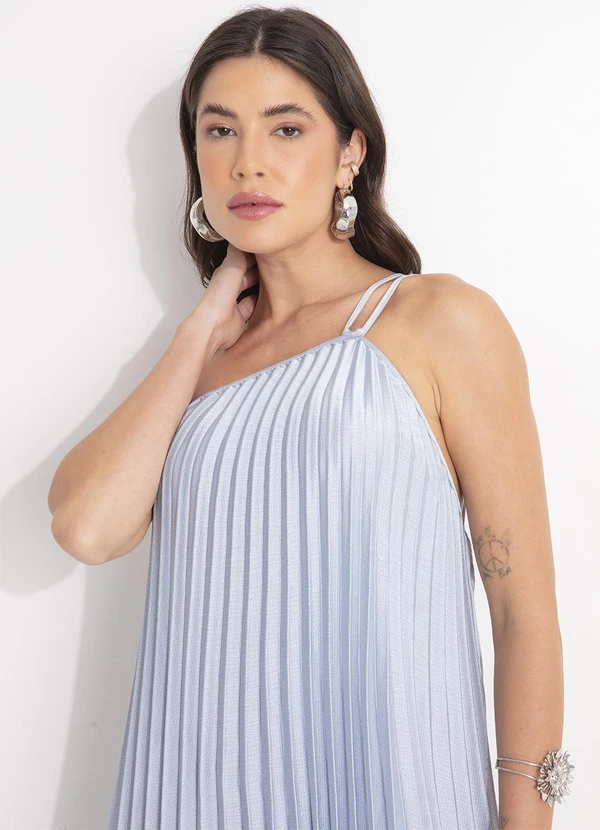 Farm - Vestido Plissado Longo Azul 7
