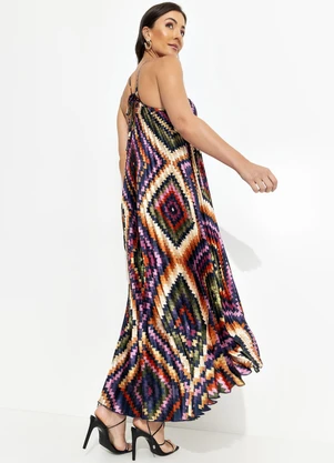 Farm - Vestido Plissado Pretti Preto - FARM