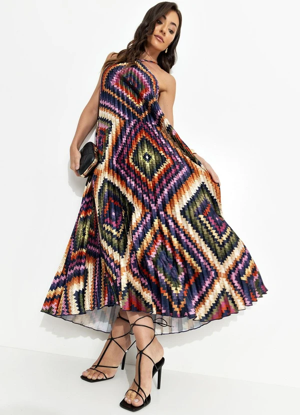 Farm - Vestido Plissado Pretti Preto 5