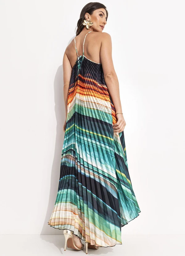 Farm - Vestido Plissado Turmalina Verde 2