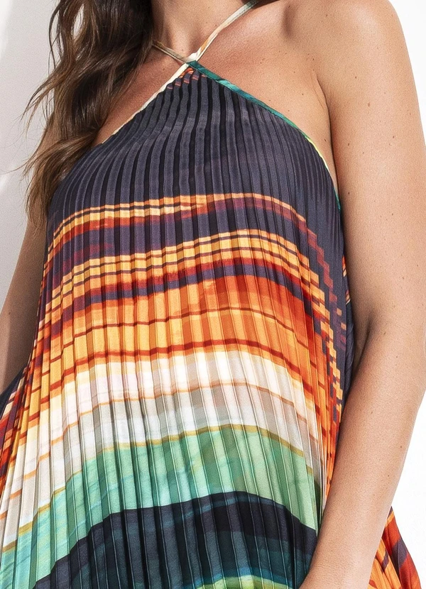 Farm - Vestido Plissado Turmalina Verde 7