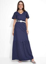 Vestido Po Azul com Babado