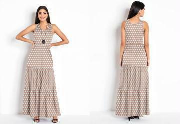 Vestido Po Bege com Camadas