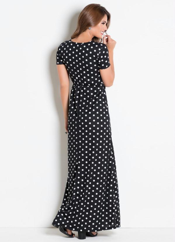 Outlet - Vestido Poá com Transpasse Moda Evangélica 2