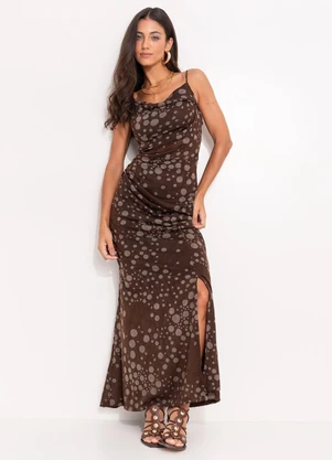 Quintess - Vestido Poá Devorê em Malha Devorê - QUINTESS