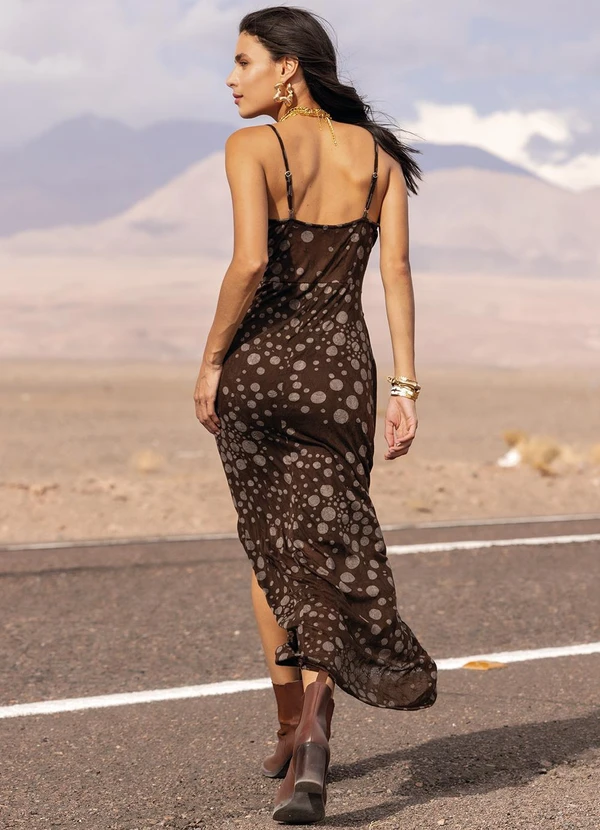 Quintess - Vestido Poá Devorê em Malha Devorê 6