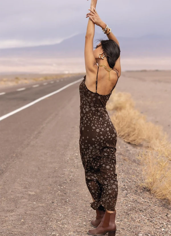 Quintess - Vestido Poá Devorê em Malha Devorê 9