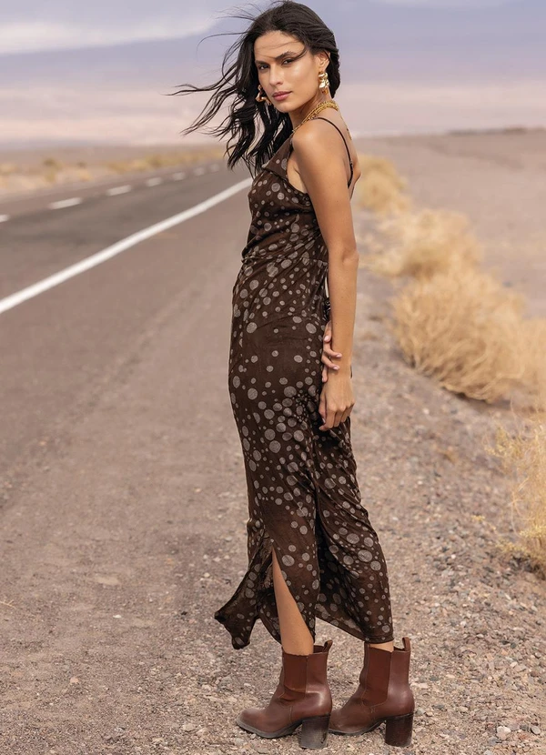 Quintess - Vestido Poá Devorê em Malha Devorê 10