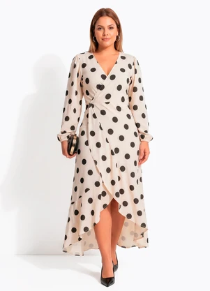 Quintess - Vestido Poá em Malha de Viscose - QUINTESS