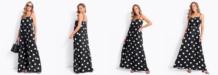 Vestido Po� Grande Preto em Malha Fria