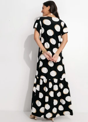 Quintess - Vestido Poá Irregular em Malha de Viscose - QUINTESS