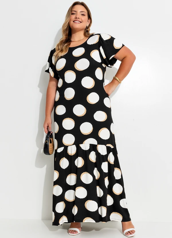 Quintess - Vestido Poá Irregular em Malha de Viscose 5