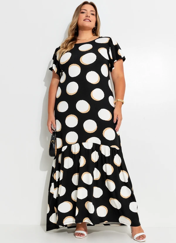 Quintess - Vestido Poá Irregular em Malha de Viscose 2