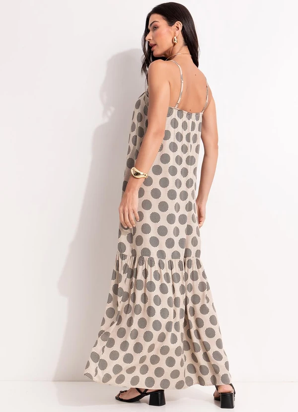 Quintess - Vestido Poá Preto em Viscose Plana 2