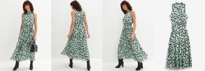 Vestido Po Verde em Crepe Plano