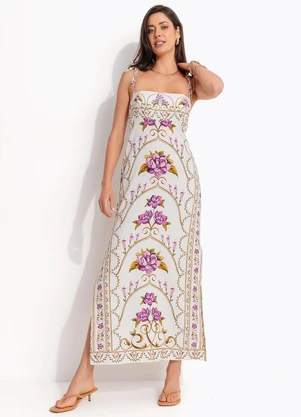 Farm - Vestido Poesia de Flor Off White - FARM