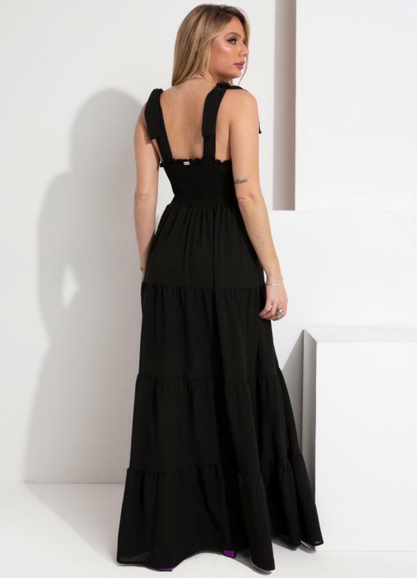 Quintess - Vestido Preto com Alças para Amarrar 2