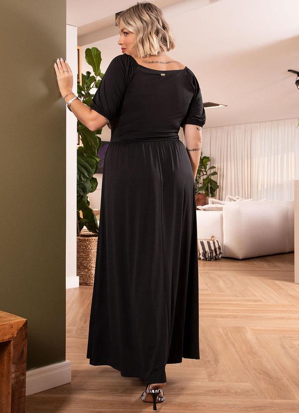 Quintess - Vestido Preto com Elástico nos Punhos 2