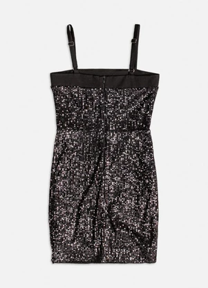 Authoria - Vestido Preto de Paetê Preto - AUTHORIA