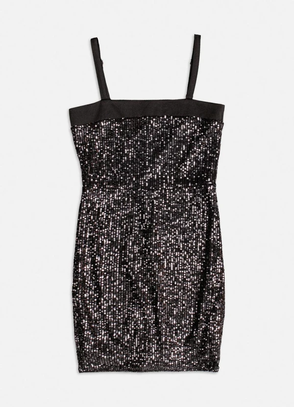 Authoria - Vestido Preto de Paetê Preto