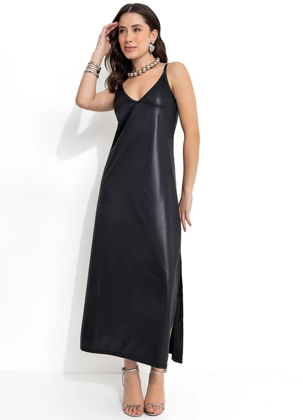 Moda Pop - Vestido Preto em Cirrê 5